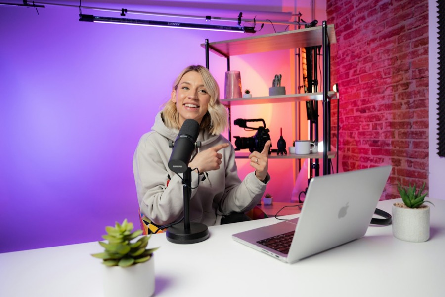 Creator filming in a studio